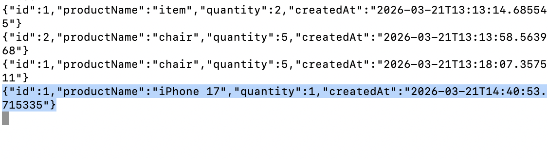 kafka consumer output